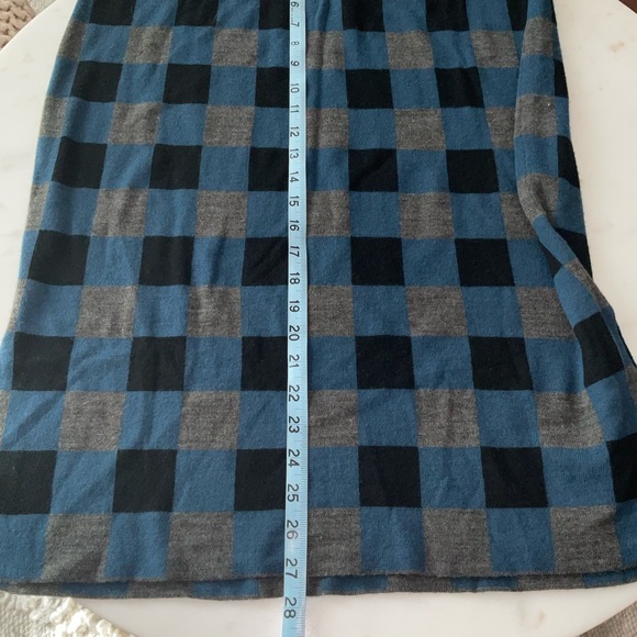 Halogen Blue and Black Plaid Knit Pencil Skirt - Picture 6 of 7